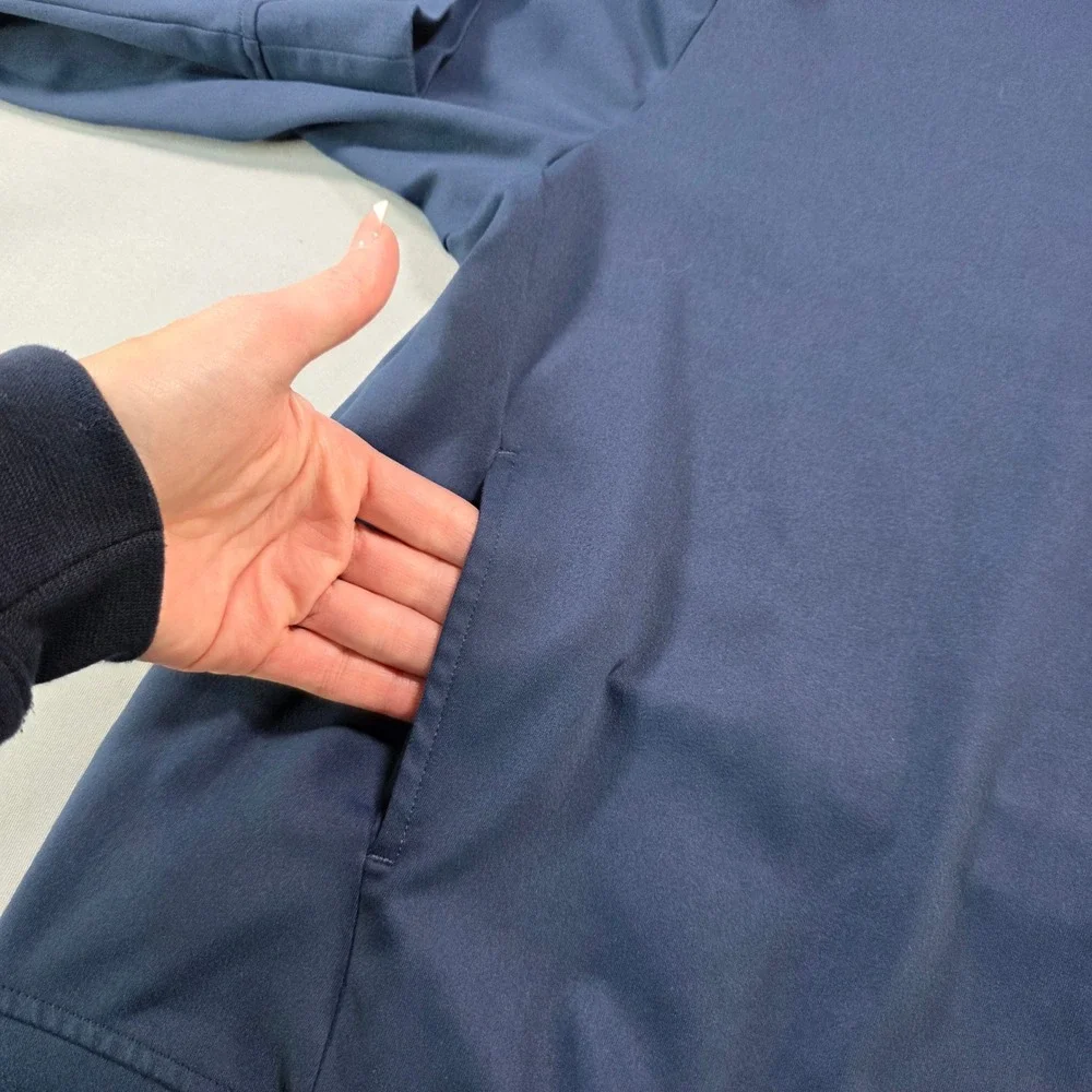 Adidas Mens XL Navy Blue Quarter Zip Pullover Long Sleeve Golf Training Jacket
